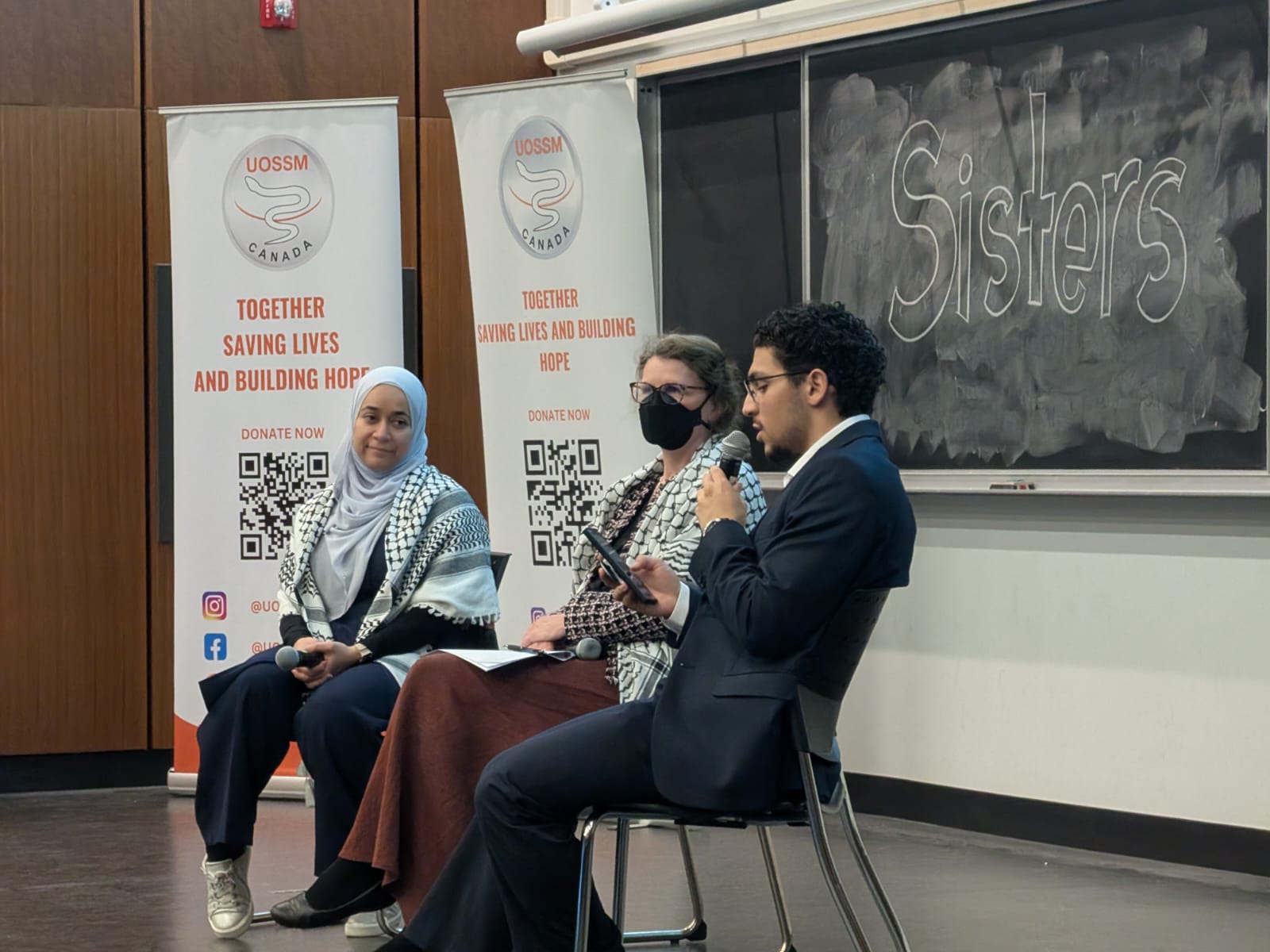 Community members connecting after the screening